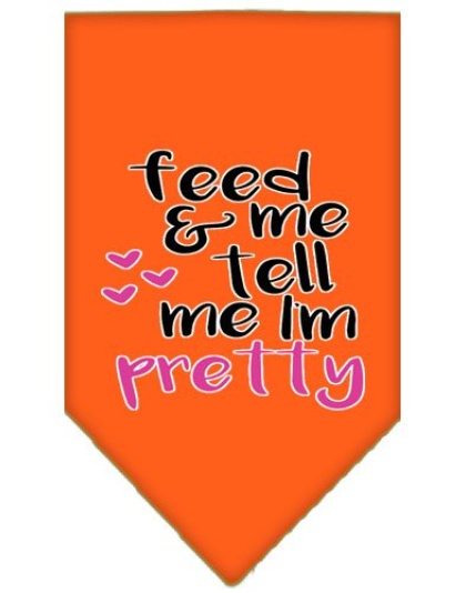 Tell me I'm Pretty Screen Print Pet Bandana Orange Large