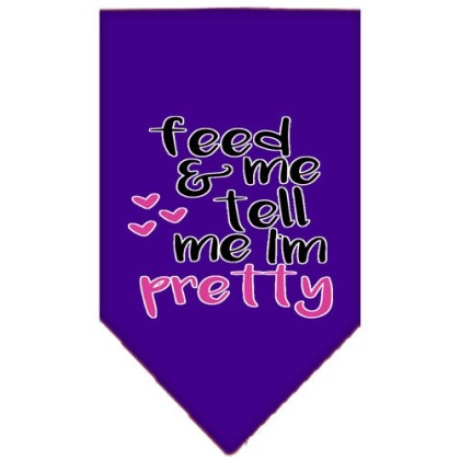 Tell me I'm Pretty Screen Print Pet Bandana Purple Large