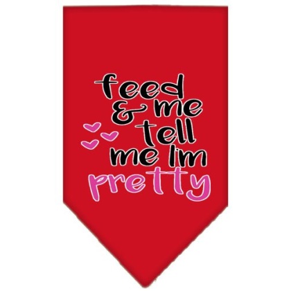 Tell me I'm Pretty Screen Print Pet Bandana Red Large