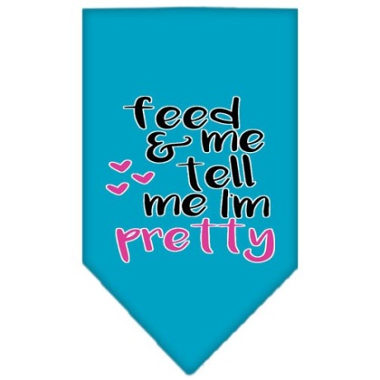 Tell me I'm Pretty Screen Print Pet Bandana Turquoise Large