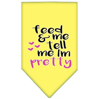 Tell me I'm Pretty Screen Print Pet Bandana Yellow Large