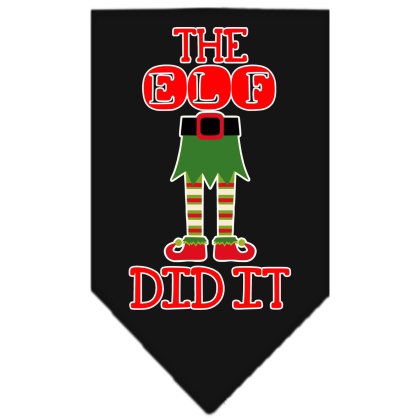 The Elf Did It Screen Print Bandana Black Large