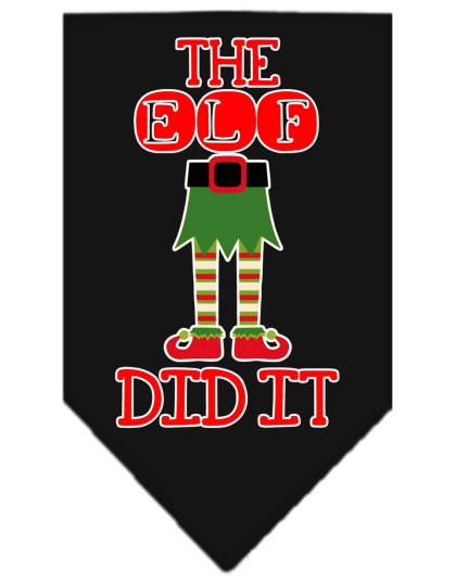 The Elf Did It Screen Print Bandana Black Large