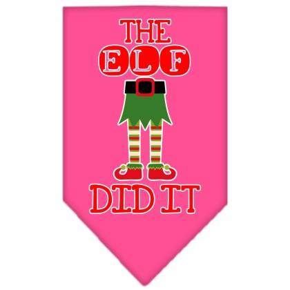 The Elf Did It Screen Print Bandana Bright Pink Large