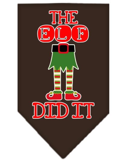 The Elf Did It Screen Print Bandana Cocoa Large