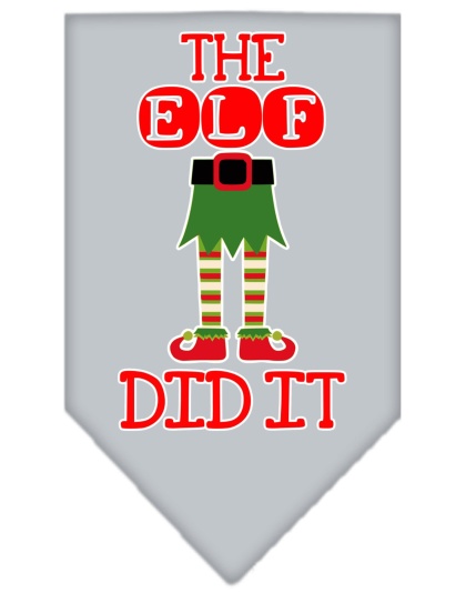 The Elf Did It Screen Print Bandana Grey Large