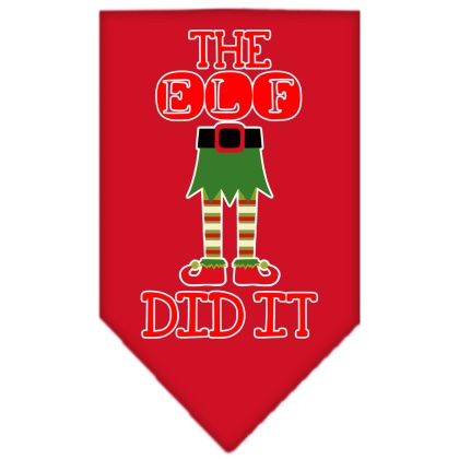 The Elf Did It Screen Print Bandana Red Large