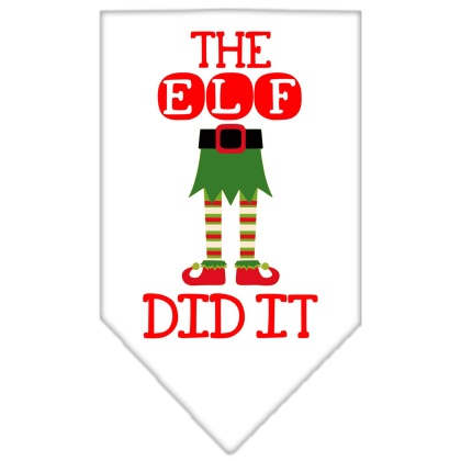 The Elf Did It Screen Print Bandana White Large