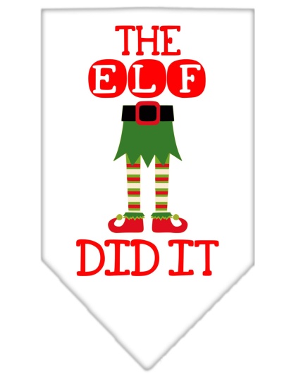 The Elf Did It Screen Print Bandana White Large