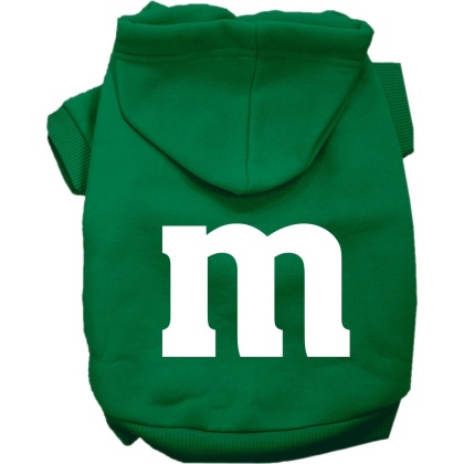 The M Costume Screen Print Dog Hoodie Emerald Green Size XS