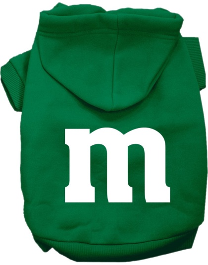 The M Costume Screen Print Dog Hoodie Emerald Green Size XS