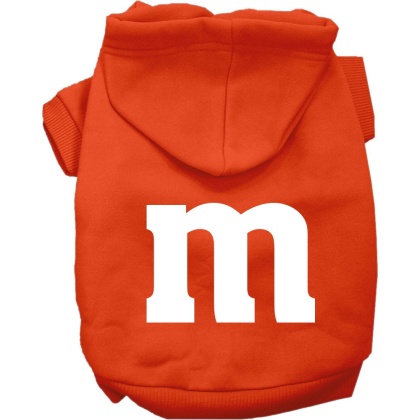 The M Costume Screen Print Dog Hoodie Orange Size XS