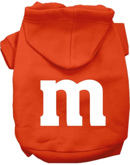 The M Costume Screen Print Dog Hoodie Orange Size XS