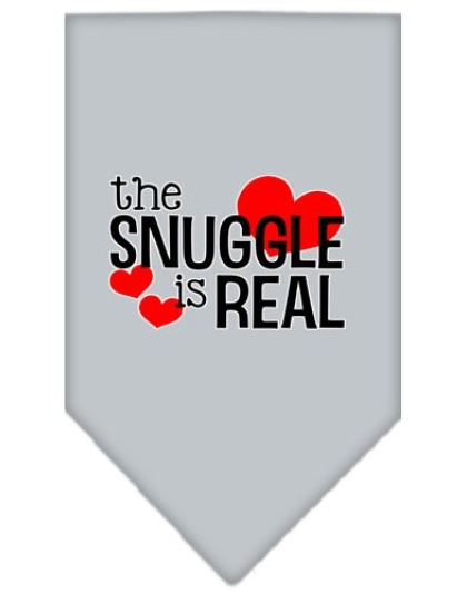 The Snuggle is Real Screen Print Bandana Grey Large