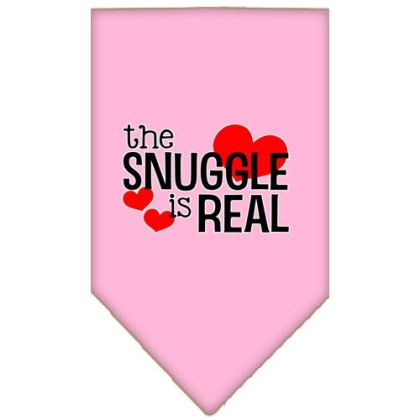 The Snuggle is Real Screen Print Bandana Light Pink Large