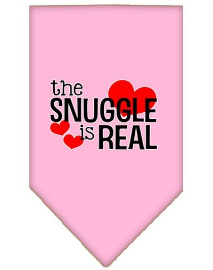 The Snuggle is Real Screen Print Bandana Light Pink Large