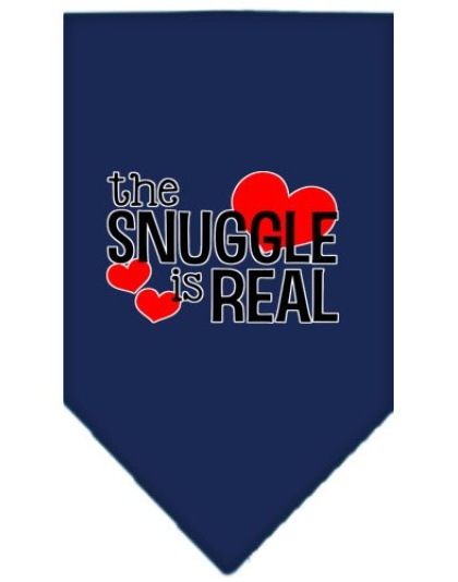 The Snuggle is Real Screen Print Bandana Navy Blue large