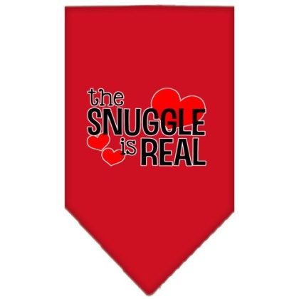 The Snuggle is Real Screen Print Bandana Red Large