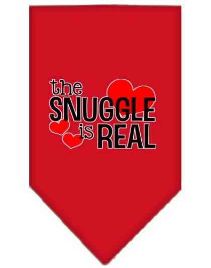 The Snuggle is Real Screen Print Bandana Red Large