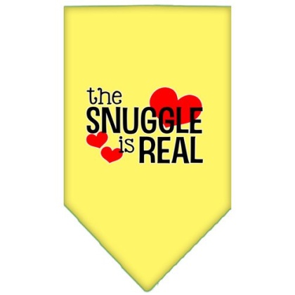 The Snuggle is Real Screen Print Bandana Yellow Large