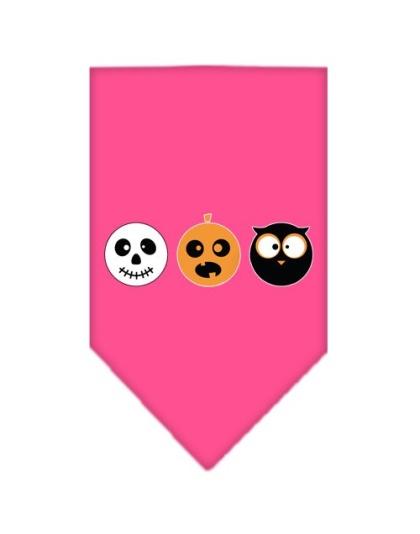 The Spook Trio Screen Print Bandana Bright Pink Large