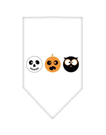 The Spook Trio Screen Print Bandana White Large