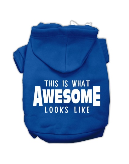 This is What Awesome Looks Like Dog Pet Hoodies Blue Size Lg