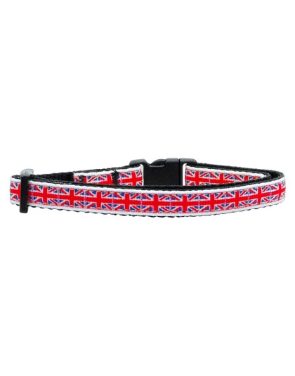 Tiled Union Jack(UK Flag) Nylon Ribbon Collar Cat Safety