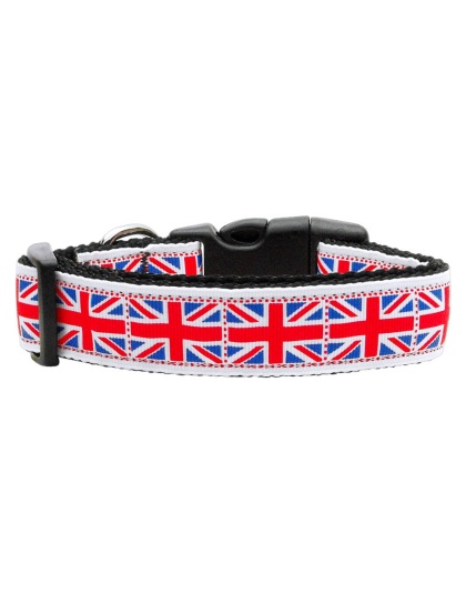 Tiled Union Jack(UK Flag) Nylon Ribbon Collar Large