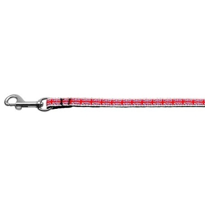 Tiled Union Jack(UK Flag) Nylon Ribbon Leash 3/8 inch wide 4ft Long
