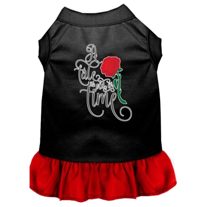 Timeless Tale Screen Print Dog Dress Black with Red Lg