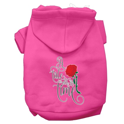 Timeless Tale Screen Print Dog Hoodie Bright Pink L