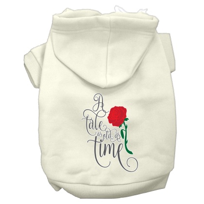 Timeless Tale Screen Print Dog Hoodie Cream L