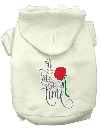 Timeless Tale Screen Print Dog Hoodie Cream L