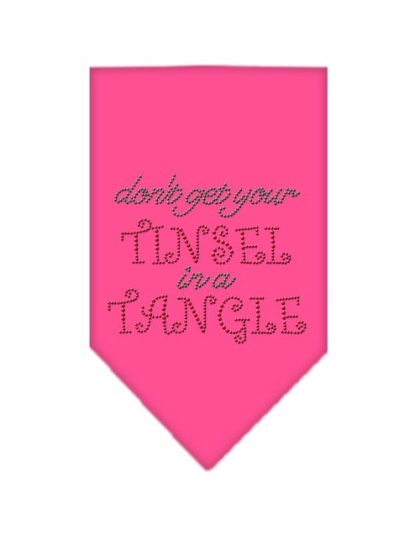 Tinsel in a Tangle Rhinestone Bandana Bright Pink Large