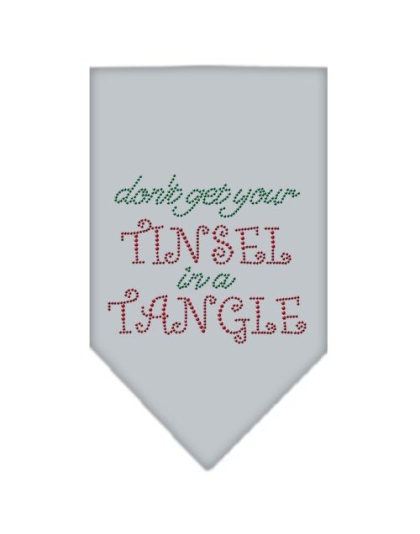 Tinsel in a Tangle Rhinestone Bandana Grey Large