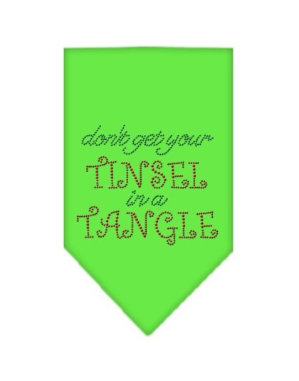 Tinsel in a Tangle Rhinestone Bandana Lime Green Large