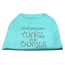 Tinsel in a Tangle Rhinestone Dog Shirt Aqua Lg