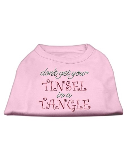 Tinsel in a Tangle Rhinestone Dog Shirt Light Pink Lg