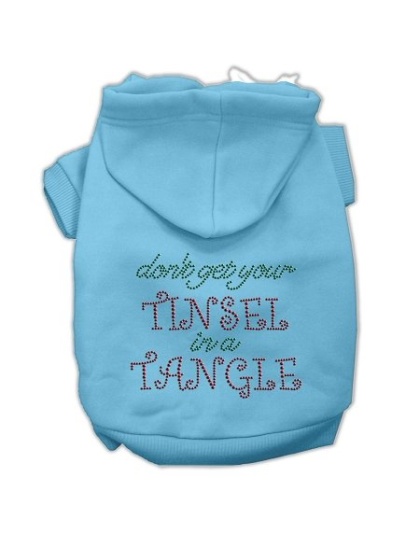 Tinsel in a Tangle Rhinestone Hoodies Baby Blue L