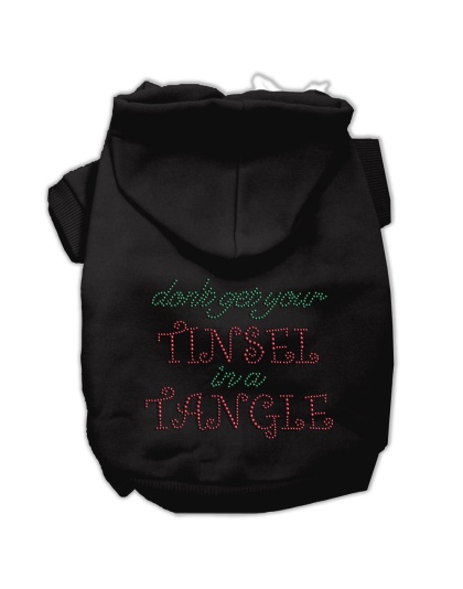 Tinsel in a Tangle Rhinestone Hoodies Black L