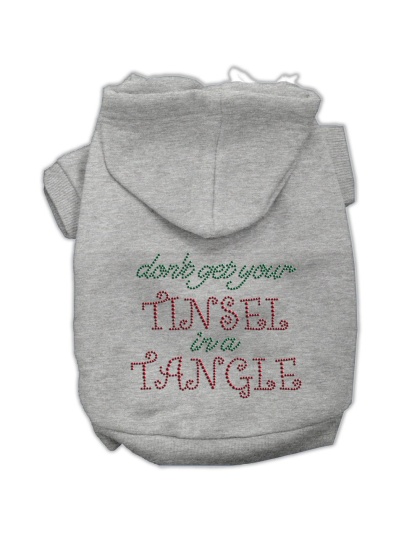 Tinsel in a Tangle Rhinestone Hoodies Grey L