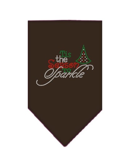 Tis the Season to Sparkle Rhinestone Bandana Brown Large