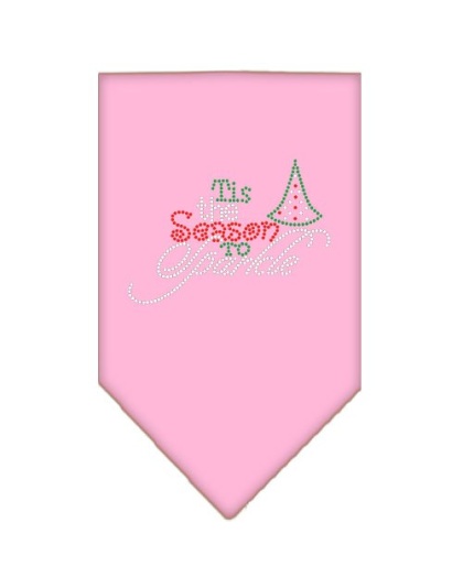 Tis the Season to Sparkle Rhinestone Bandana Light Pink Large