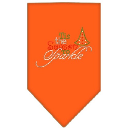 Tis the Season to Sparkle Rhinestone Bandana Orange Large