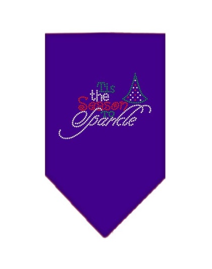 Tis the Season to Sparkle Rhinestone Bandana Purple Large