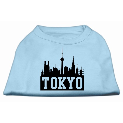 Tokyo Skyline Screen Print Shirt Baby Blue Lg