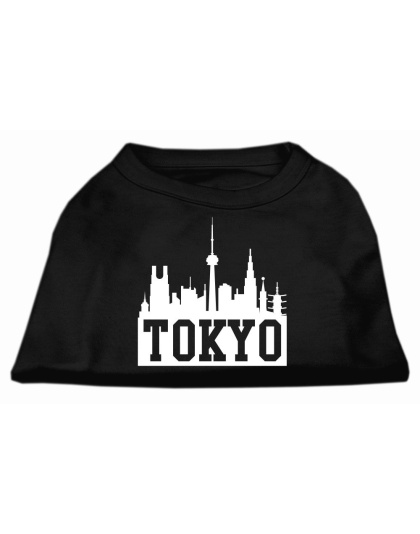 Tokyo Skyline Screen Print Shirt Black Lg