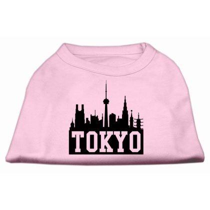 Tokyo Skyline Screen Print Shirt Light Pink Lg