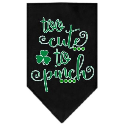 Too Cute to Pinch Screen Print Bandana Black Large